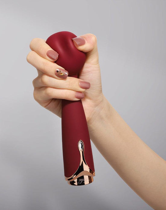 Viotec - Firelick - Mini Vibrator - Wand Vibrator - Goud en Wijnrood - Luxueus Zacht Siliconen-Erotiekvoordeel.nl