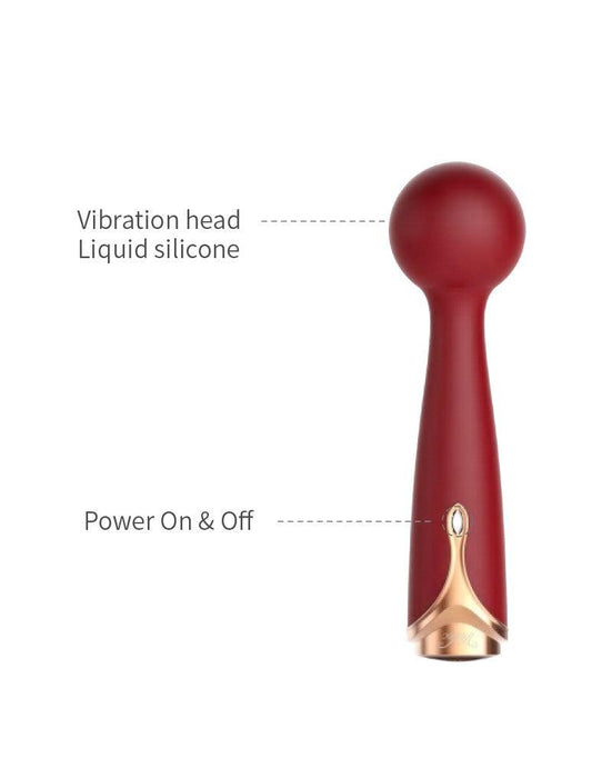 Viotec - Firelick - Mini Vibrator - Wand Vibrator - Goud en Wijnrood - Luxueus Zacht Siliconen-Erotiekvoordeel.nl