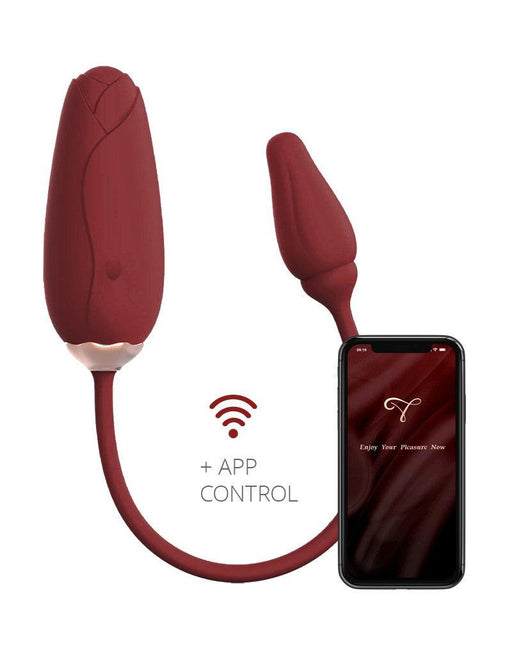 Viotec - Flora - Draagbare Vibrator met App Bediening - Wijnrood - Om Te Dragen in je Slip-Erotiekvoordeel.nl