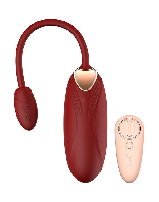 Viotec - Oliver - Draagbare Vibrator Met Afstandsbediening - Goud en Wijnrood - Luxueus Zacht Siliconen-Erotiekvoordeel.nl