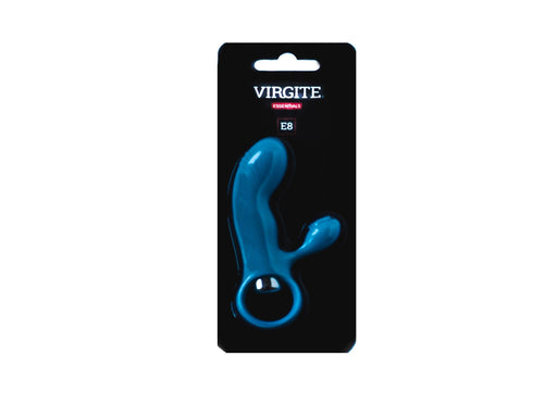 Virgite - Mini Vibrator Met Clitoris Borsteltje - Blauw-Erotiekvoordeel.nl