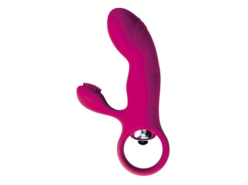 Virgite - Mini Vibrator Met Clitoris Borsteltje - Roze-Erotiekvoordeel.nl