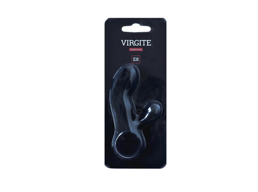 Virgite - Mini Vibrator Met Clitoris Borsteltje - Zwart-Erotiekvoordeel.nl