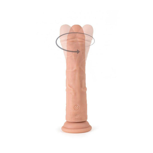 Virgite - Roterende Vibrerende Dildo - 19 cm - Met Afstandsbediening - Lichte Huidskleur-Erotiekvoordeel.nl