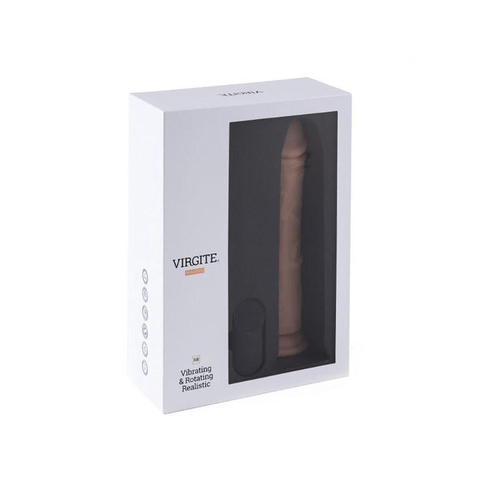 Virgite - Roterende Vibrerende Dildo - 21 cm - Met Afstandsbediening - Lichte Huidskleur-Erotiekvoordeel.nl