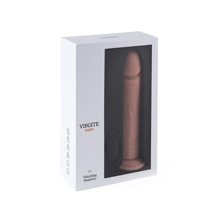 Virgite - Vibrerende Dildo Met Afstandsbediening 26.5 x 8 cm - Lichte Huidskleur-Erotiekvoordeel.nl