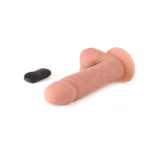 Virgite - Vibrerende Dildo Met Balzak En Afstandsbediening 19 x 4.2 cm - Lichte Huidskleur-Erotiekvoordeel.nl