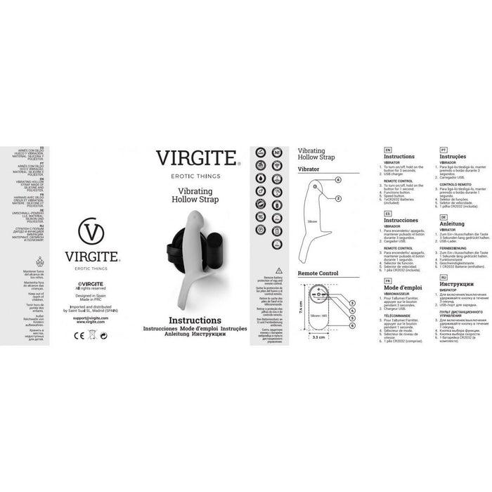 Virgite - Vibrerende Holle Strap-on - Lichte Huidskleur-Erotiekvoordeel.nl