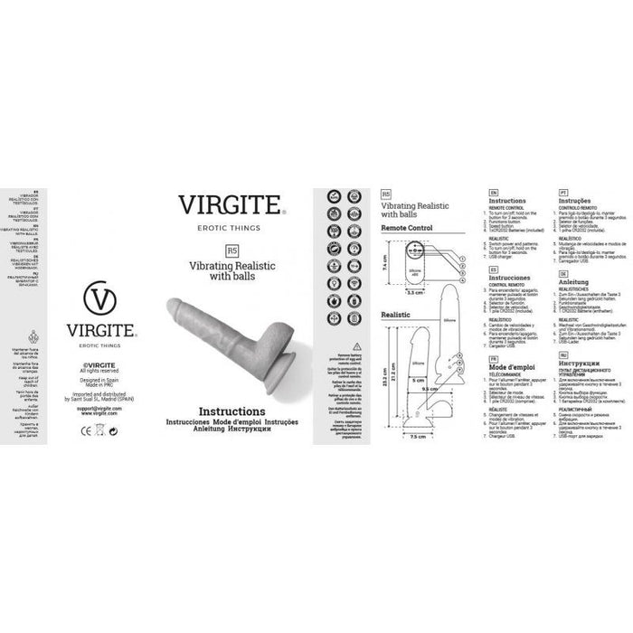 Virgite - Vibrerende dildo Van 21 cm Met Ballen En remote Control - Lichte Huidskleur-Erotiekvoordeel.nl