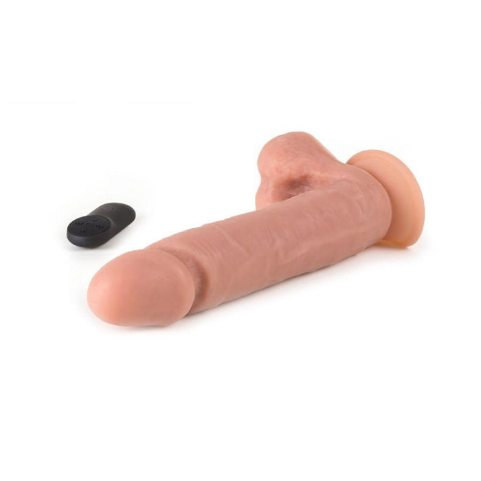 Virgite - Vibrerende dildo Van 24.5 cm Met Ballen En remote Control - Lichte Huidskleur-Erotiekvoordeel.nl