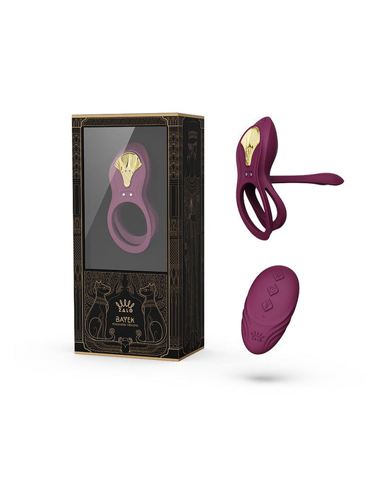 Zalo - Bayek - Vibrerende Cockring & Partner Vibrator Met Afstandsbediening - Amethyst Paars-Erotiekvoordeel.nl