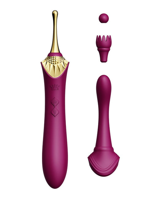 Zalo - Bess - Clitoris Pinpoint Vibrator - Met Extra opzetstukken - Robijn Rood-Erotiekvoordeel.nl