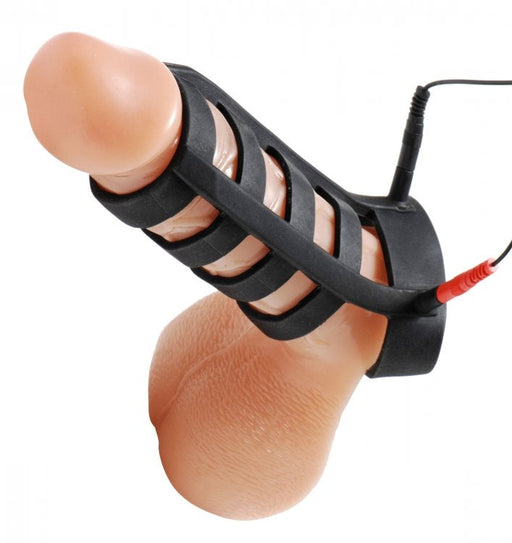 Zeus Power Cage - E Stim Cock en Ball Sheath - Electro Penis Harnas-Erotiekvoordeel.nl