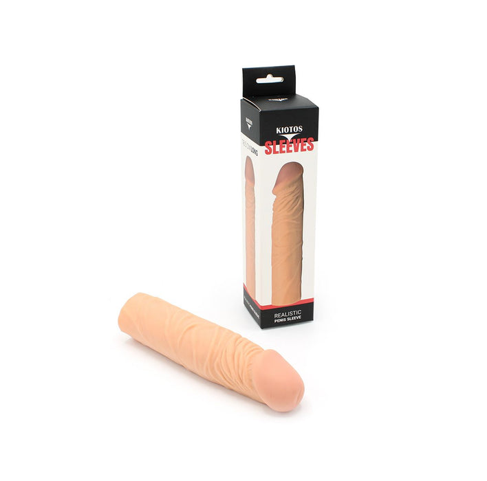 Kiotos - Penis Sleeve van 18.5 cm - Realistische sensatie - TPE - Lichte Huidskleur-Erotiekvoordeel.nl