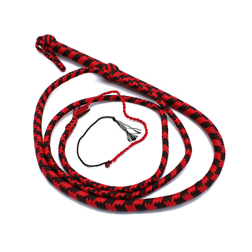 Kiotos - Nylon Bullwhip - Zwart/Rood - 270 cm-Erotiekvoordeel.nl