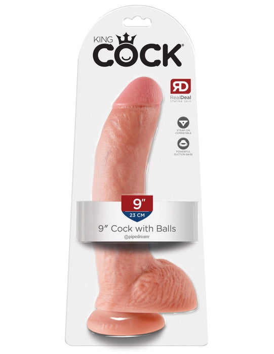 Pipedream - King Cock - Dildo met Balzak - 23 cm - Lichte Huidskleur-Erotiekvoordeel.nl