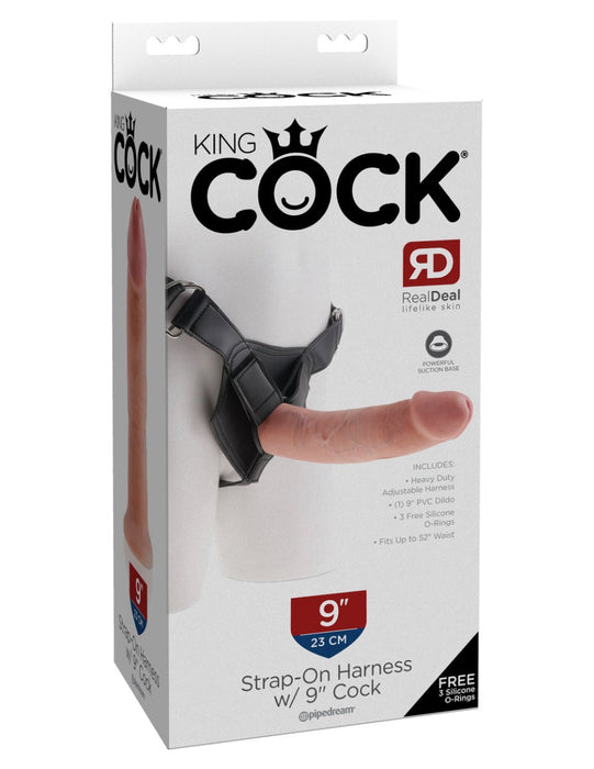 Pipedream - King Cock - Strap on Harness met Dildo - 23 cm - Lichte Huidskleur-Erotiekvoordeel.nl