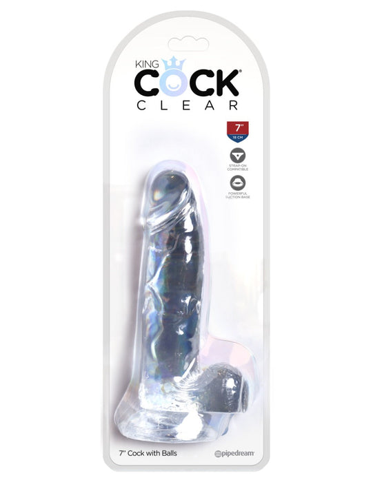 Pipedream - King Cock - Dildo met Balzak - 18 cm - Transparant-Erotiekvoordeel.nl