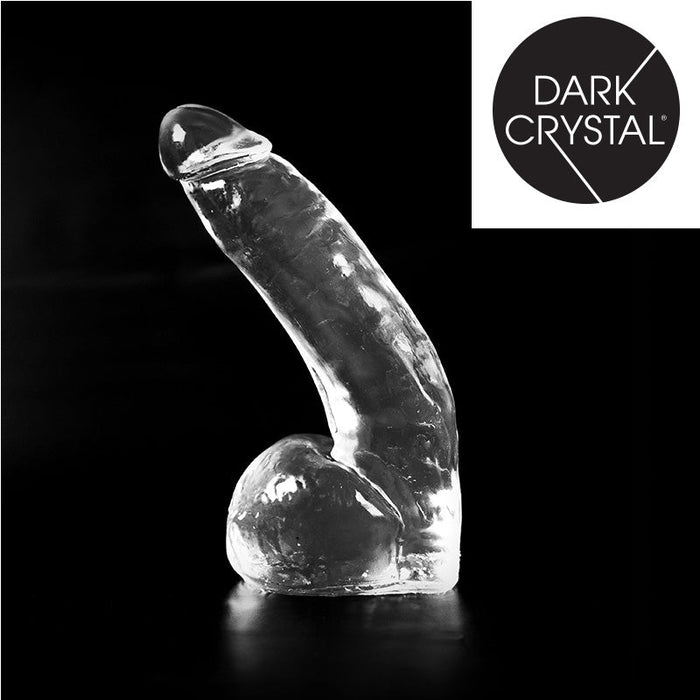 Dark Crystal - Dildo Met Balzak 28 x 6,7 cm - Transparant