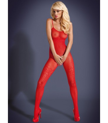 Obsessive - Bodystocking - Catsuit F202 - Rood - XL/XXL-Erotiekvoordeel.nl